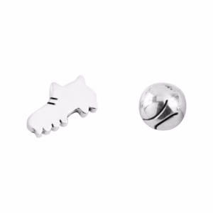 Aretes de Plata Zapato de Futbol y Pelota