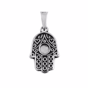Dije de Plata mano de Fatima con Circulos