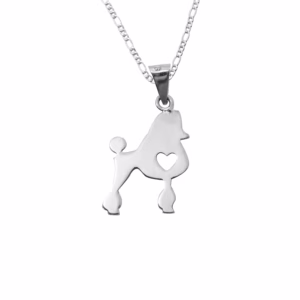 Dije de Plata Perro Puddle con cadena
