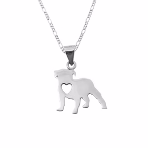 Dije de Plata Perro Pug con cadena