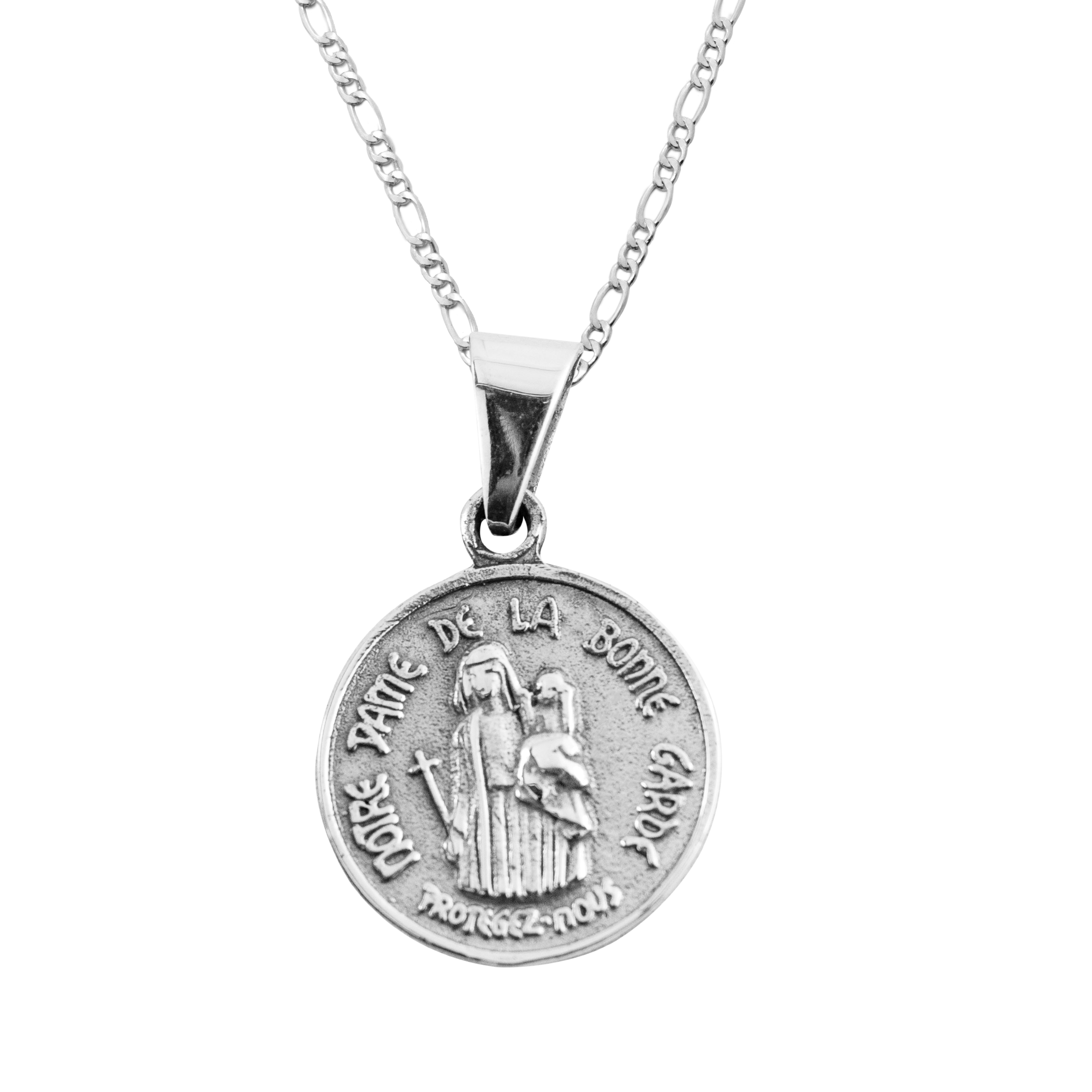 Dije de Plata Nuestra Señora de la Buena Guardia con Cadena