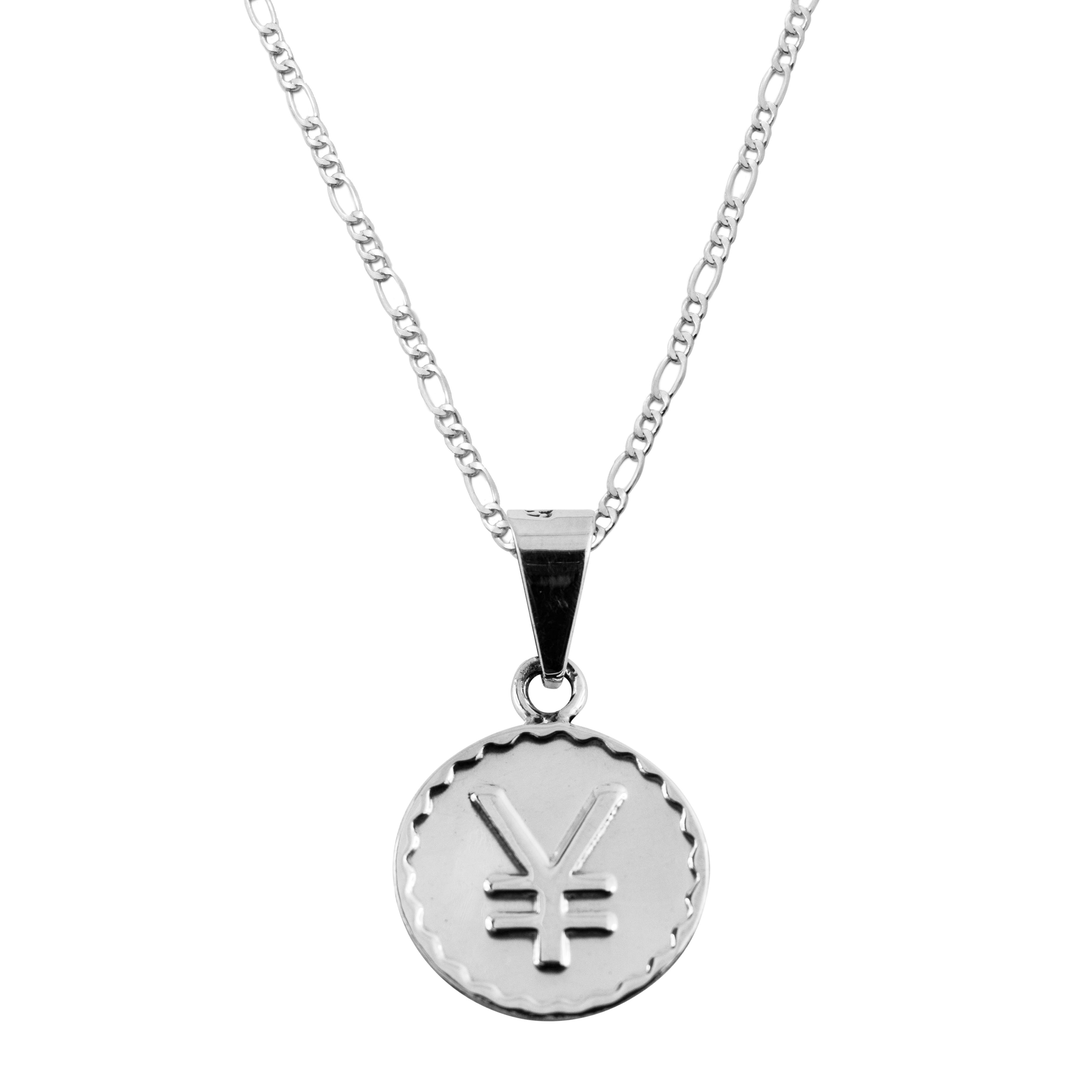 Dije de Plata Simbolo de Dinero Japones con cadena