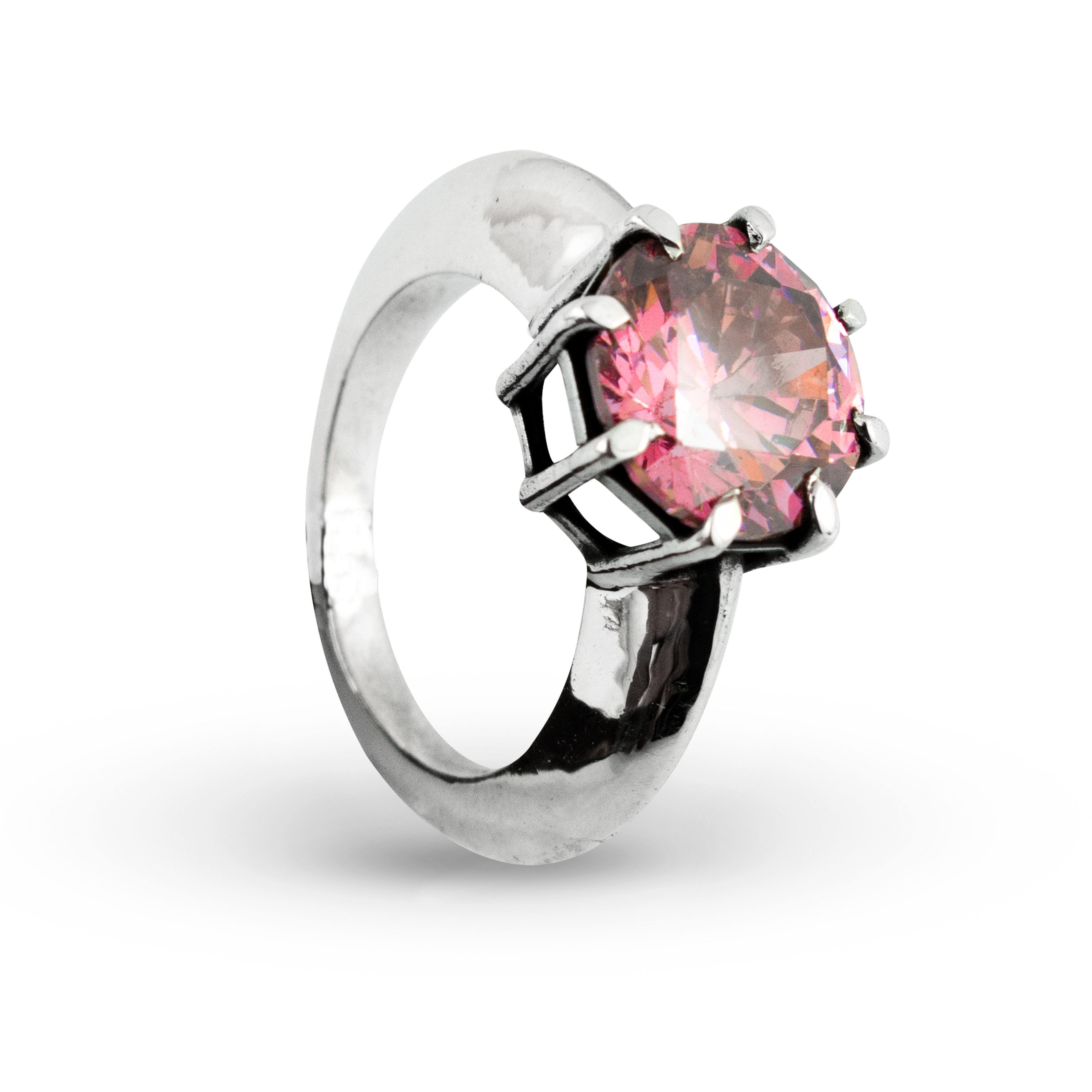 Anillo zirconia rosada