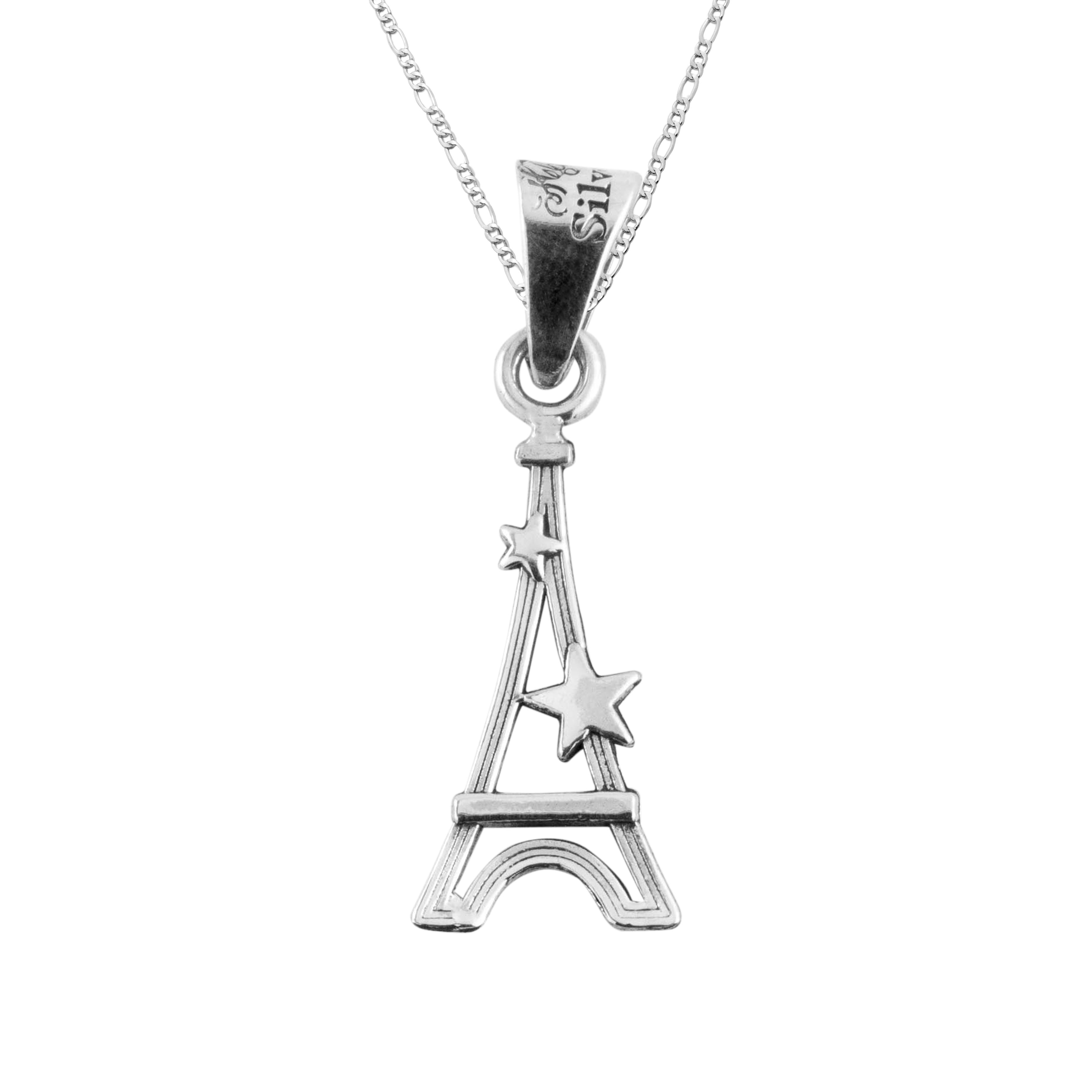 Dije de Plata Torre Eifel con Estrella y cadena
