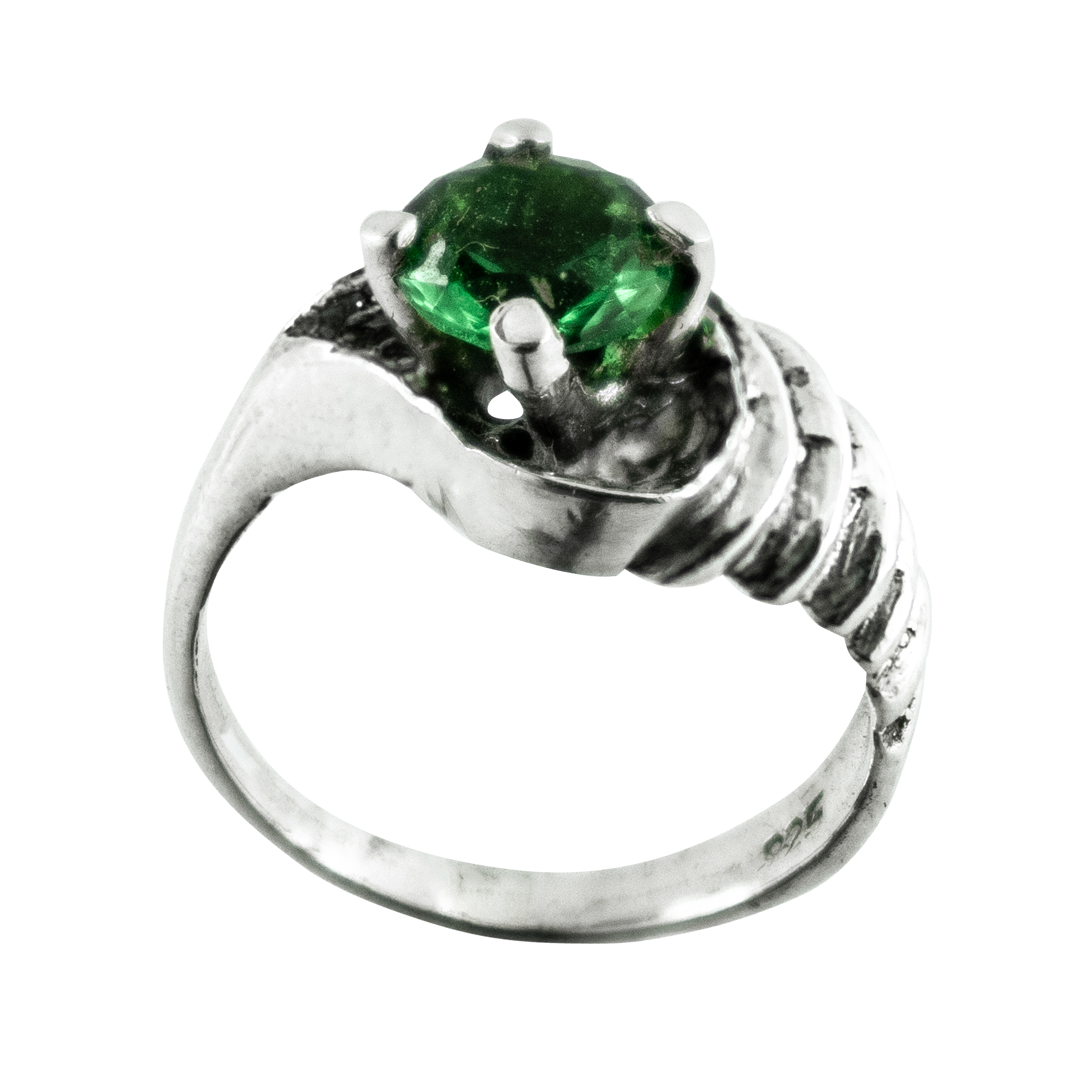 Anillo De Plata espiral con zirconia