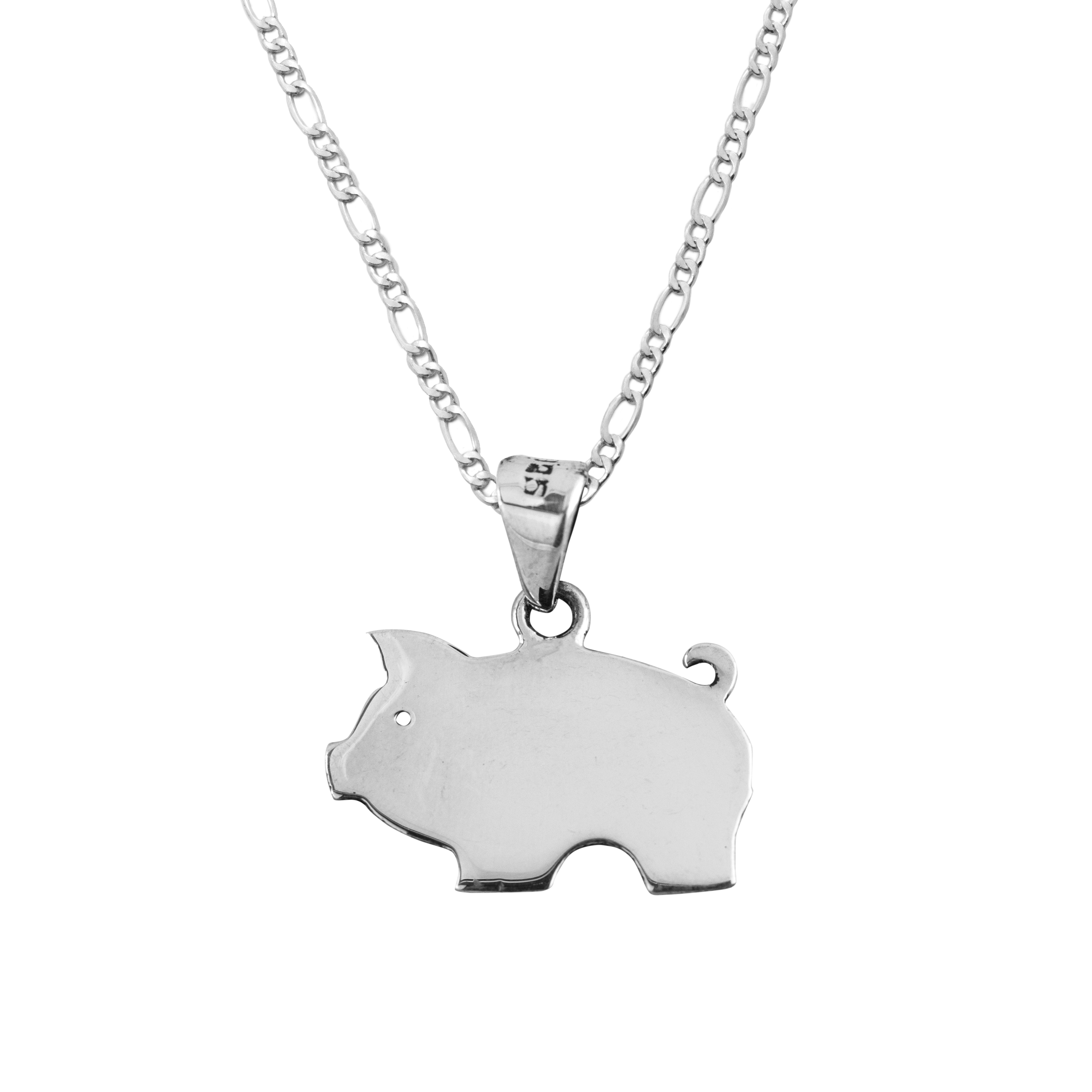 Dije de Plata Cerdito con cadena