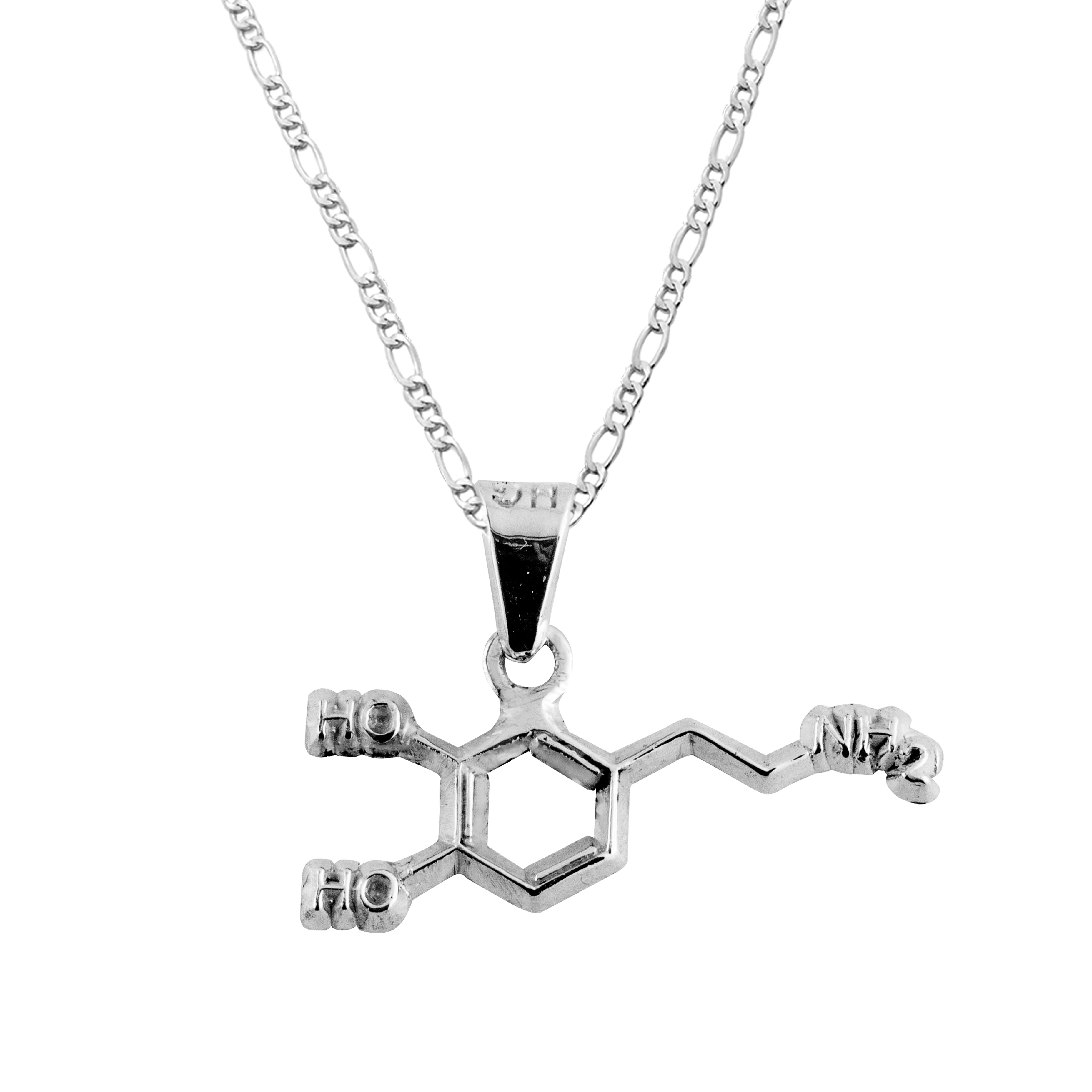 Dije de Plata Dopamina Quimica Compuesto con cadena