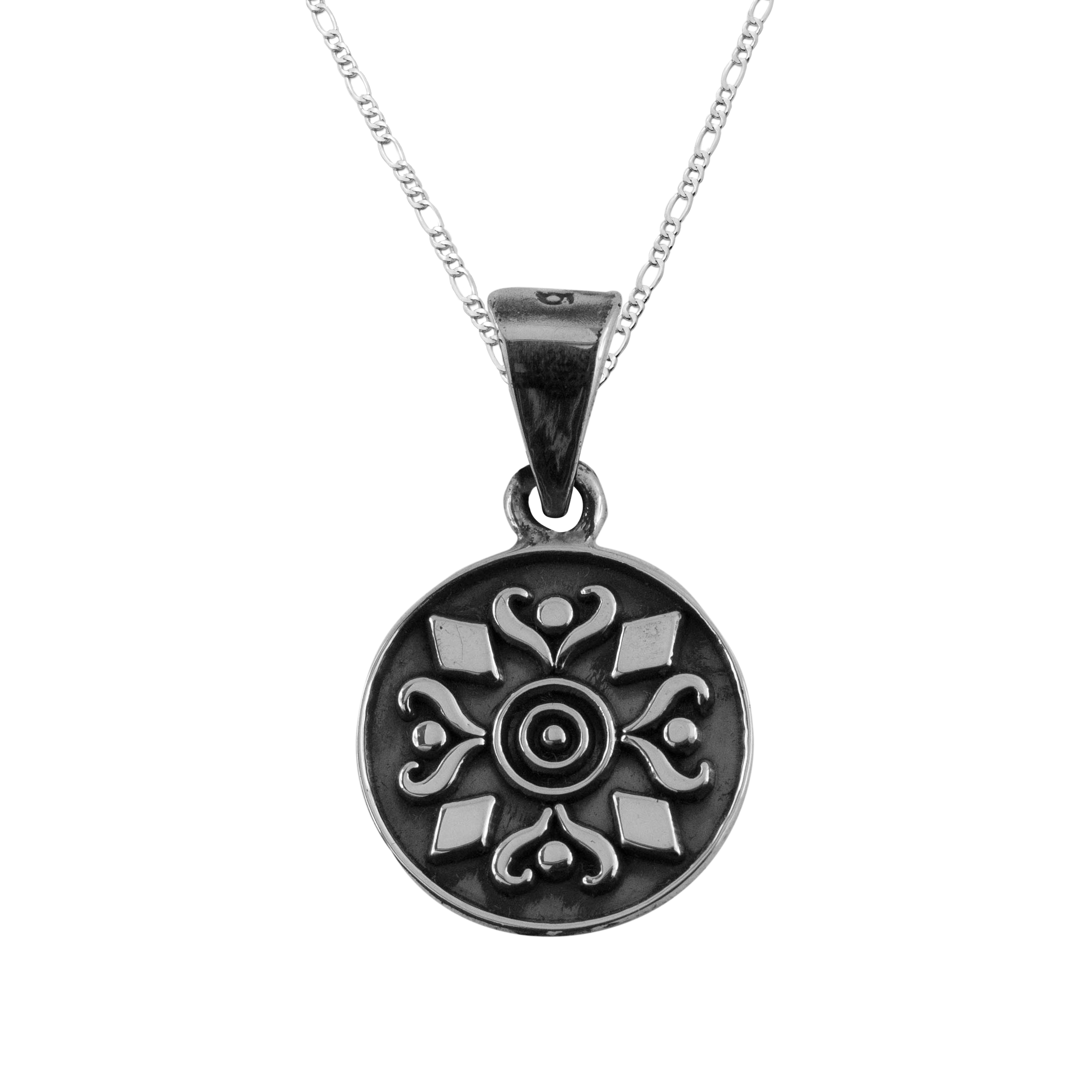 Dije de Plata Flor Tapete de Xempasuchitl con Cadena
