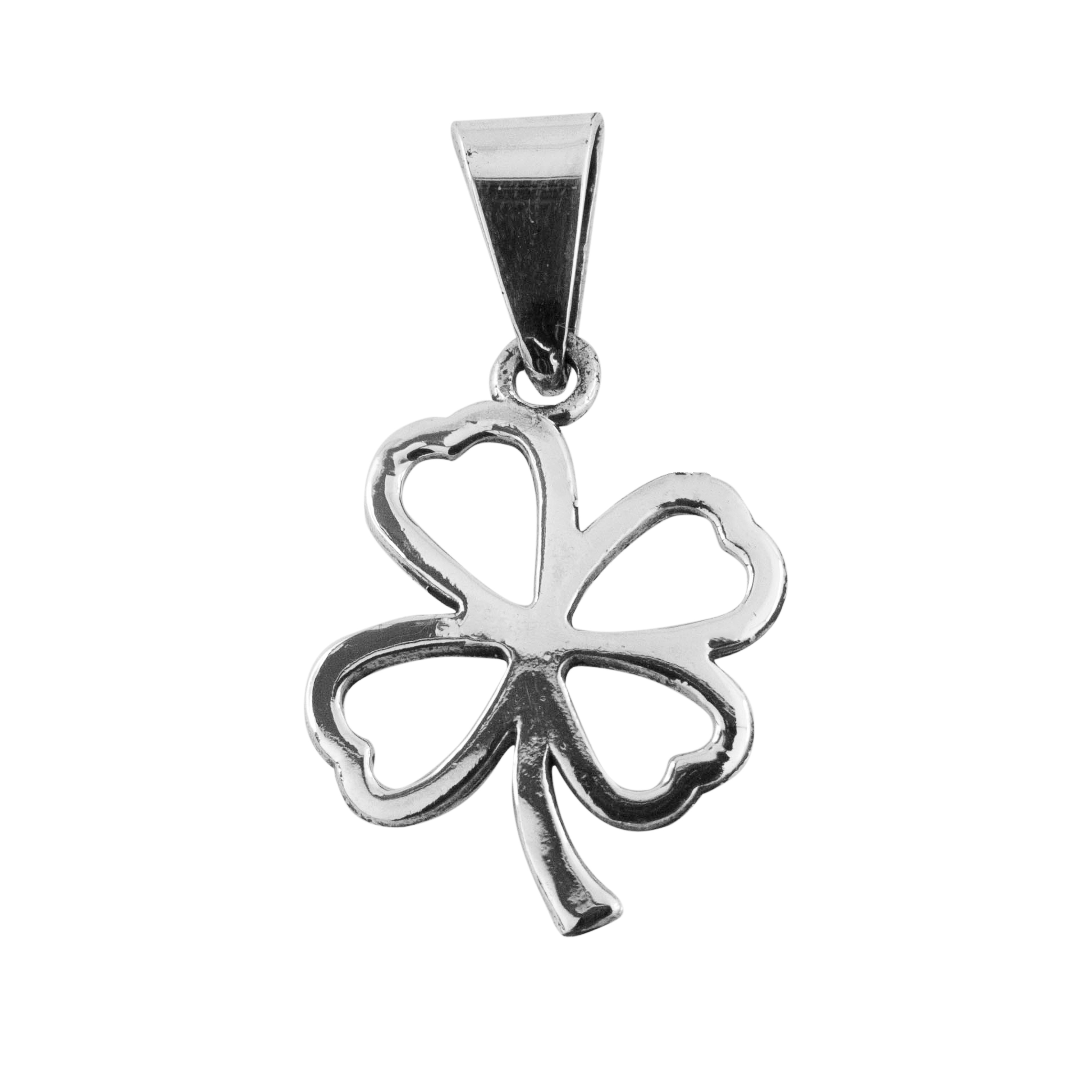 Dije de Plata Hoja de Trebol Silueta