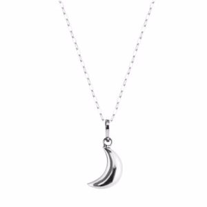 Dije Plata .925 Luna Bombeada Cadena