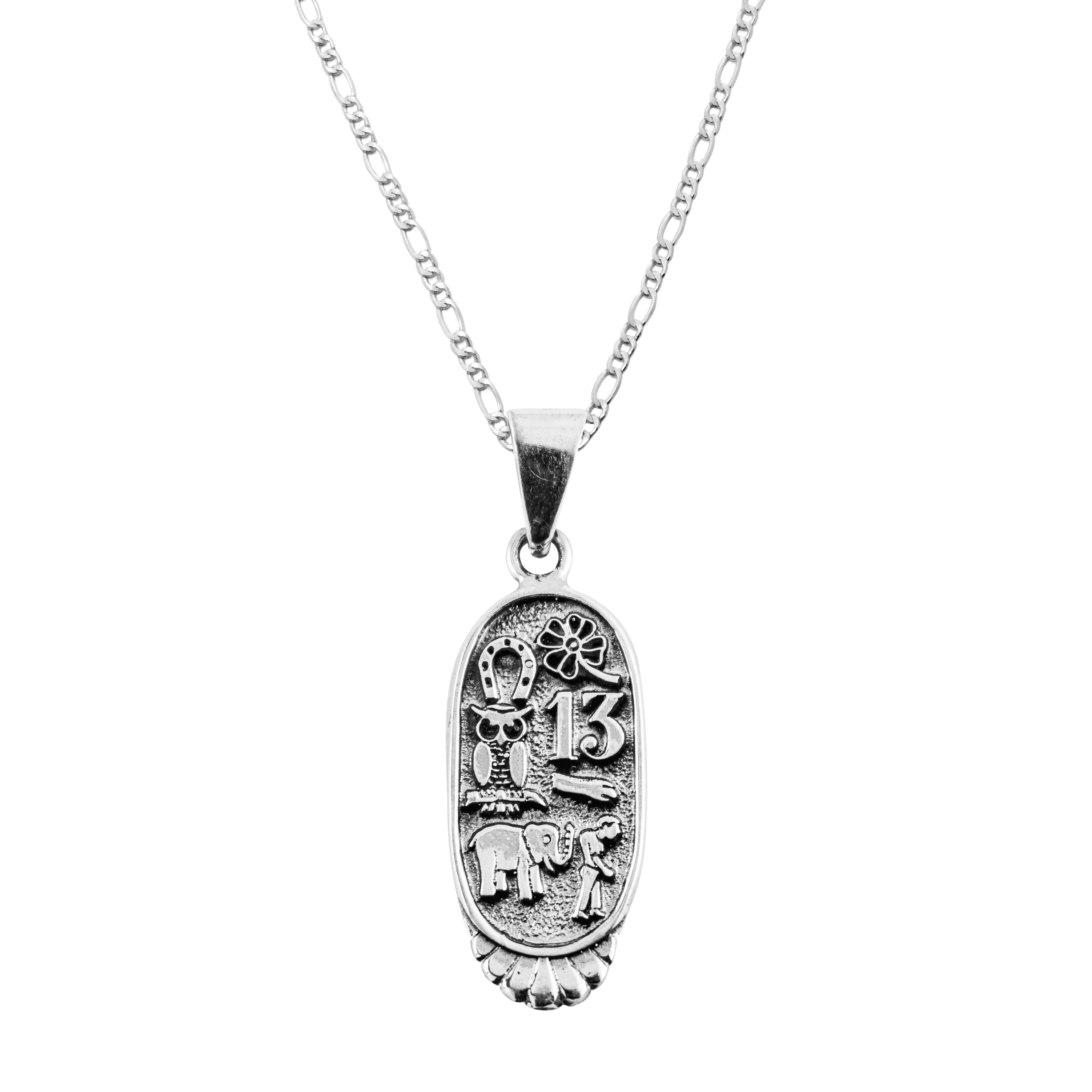 Dije de Plata Tabla de la Suerte Chica con cadena