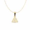 Dije Oro 14 Kilates triqueta celta mini con cadena alternada 50cm