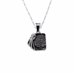Dije de Plata Dios te Salve Maria con cadena
