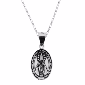 Dije de Plata Virgen Milagrosa Medjugorje con cadena