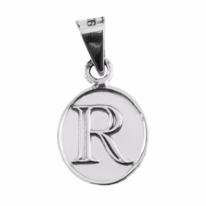 Dije de Plata Letra R en Ovalo