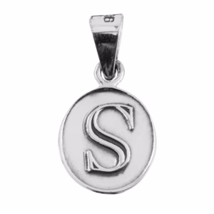 Dije de Plata letra S en Ovalo