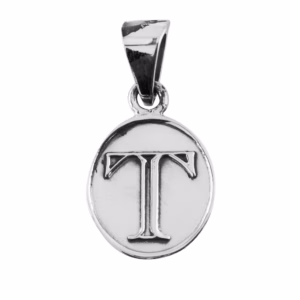 Dije de Plata Letra T en Ovalo