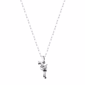 Dije Plata 925 Mini Pistolita Pistola con cadena 50cm