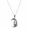 Dije Plata 925 media luna grande con cadena