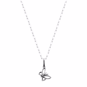 Dije Plata 925 Mini Mariposa Inclinada con cadena