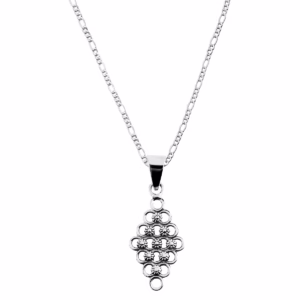 Dije Plata 925 Panel De Flores con cadena