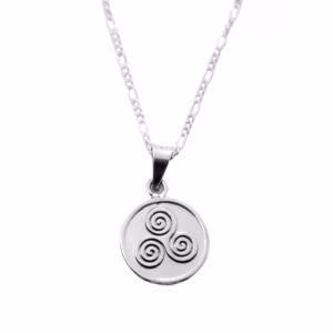 Dije de Plata Medalla Triskel con Cadena
