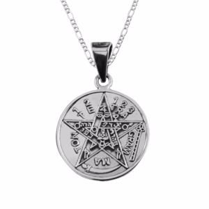 Dije de Plata Tetragramaton Troquelado Mediano con cadena