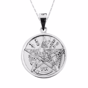Dije de Plata Tetragramaton Troquelado Grande con cadena