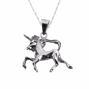 Dije de Plata Unicornio con cadena