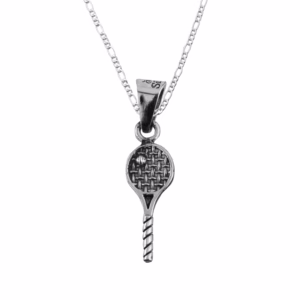Dije de Plata Raqueta F con cadena
