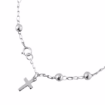 Pulsera Plata .925 Misterio Decenario Con Bolitas Y Cruz - Imagen 2