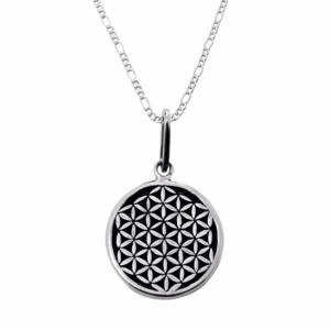 Dije de Plata Flor de la Vida Grande con cadena